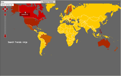 世界地図でGoogle Trends検索